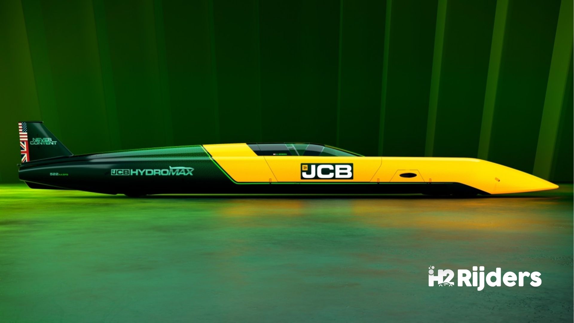JCB Hydromax jaagt op wereldsnelheidsrecord met waterstof-verbrandingsmotor